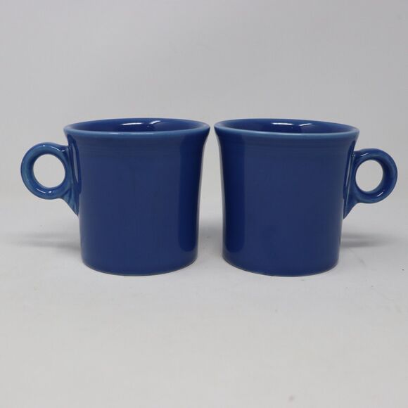 Fiesta HLC set of 2 Ring Handle Mug Blue Contemporary Retired Homer Laughlin - Picture 1 of 4